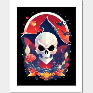 Halloween party design skeleton Posters and Art